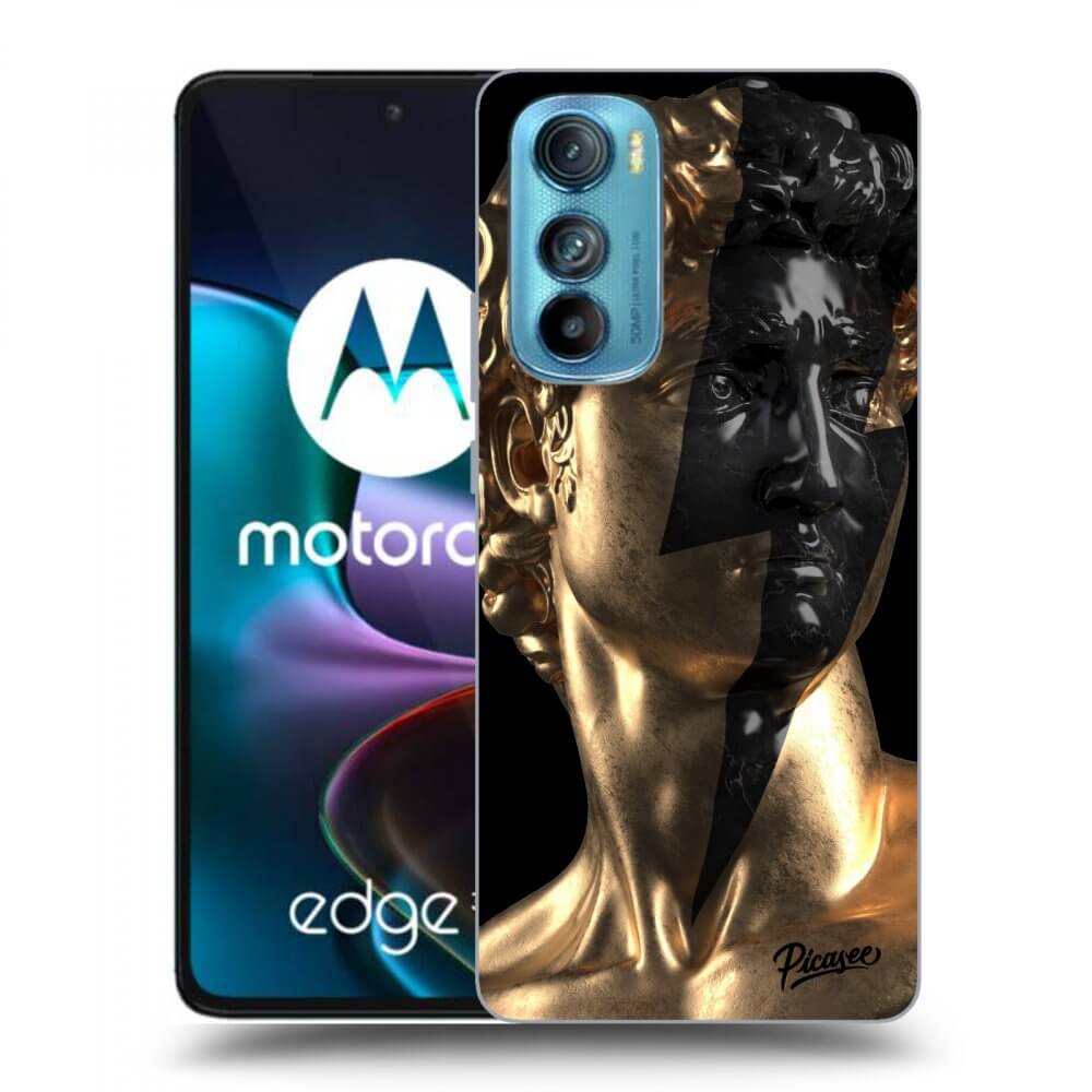 Picasee silikonowe czarne etui na Motorola Edge 30 - Wildfire - Gold