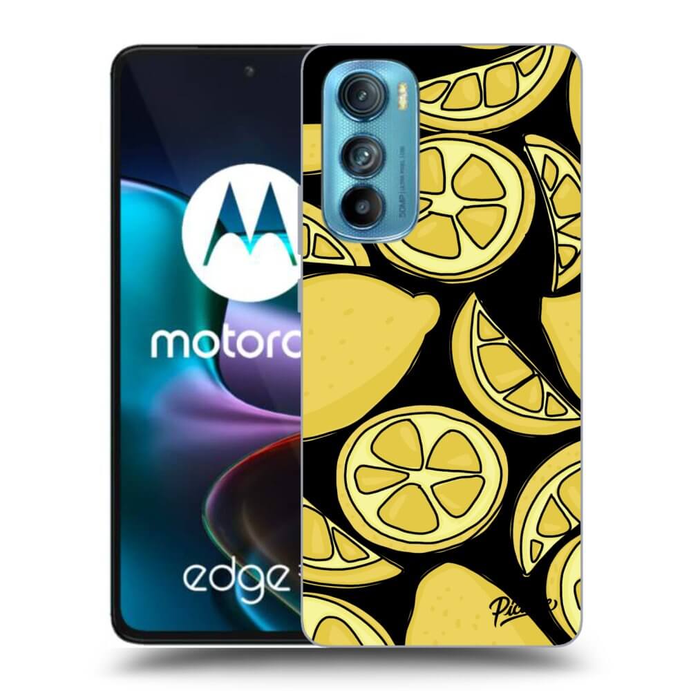 Picasee silikonowe czarne etui na Motorola Edge 30 - Lemon