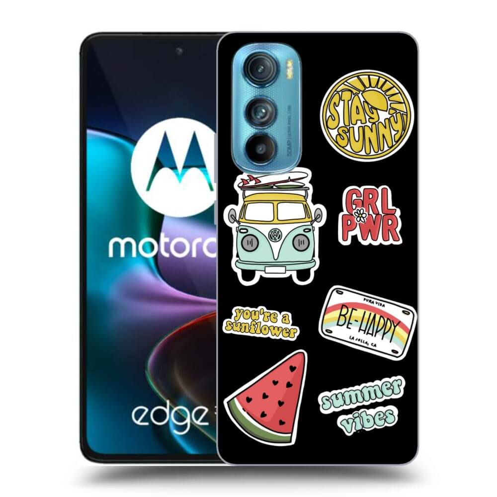 Picasee silikonowe czarne etui na Motorola Edge 30 - Summer