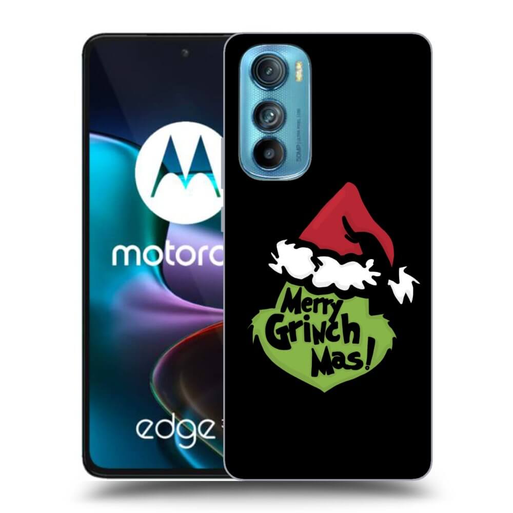 Picasee silikonowe czarne etui na Motorola Edge 30 - Grinch 2