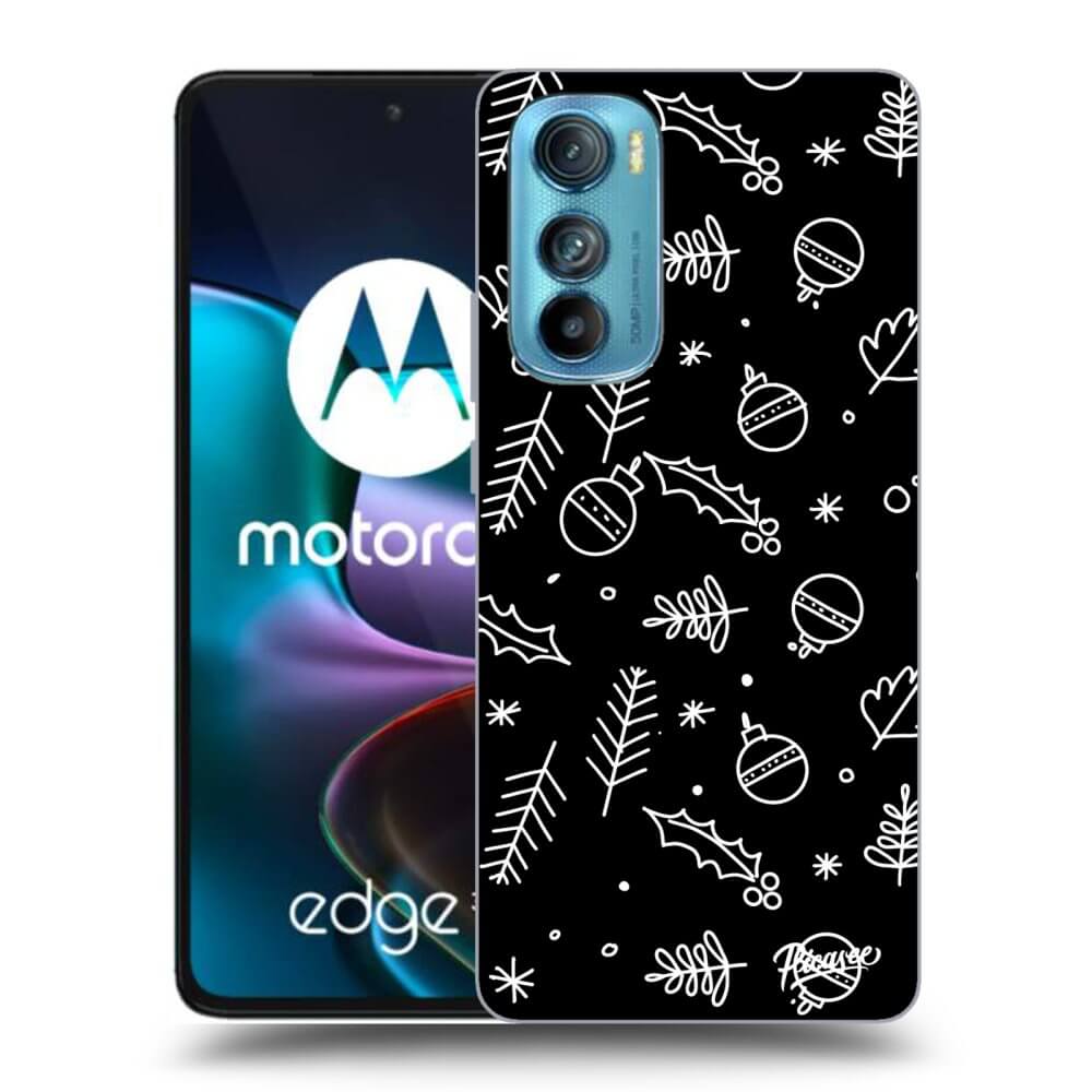 Picasee silikonowe czarne etui na Motorola Edge 30 - Mistletoe