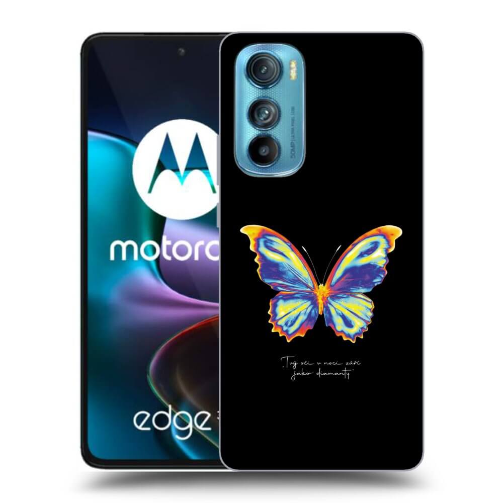 Picasee silikonowe czarne etui na Motorola Edge 30 - Diamanty Black