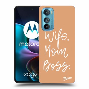 Picasee silikonowe przeźroczyste etui na Motorola Edge 30 - Boss Mama