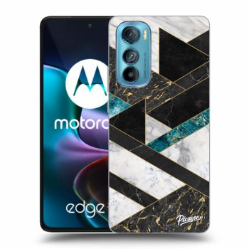 Picasee silikonowe czarne etui na Motorola Edge 30 - Dark geometry