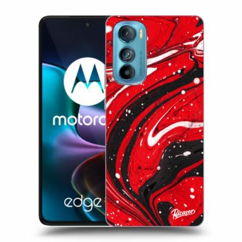 Picasee silikonowe przeźroczyste etui na Motorola Edge 30 - Red black