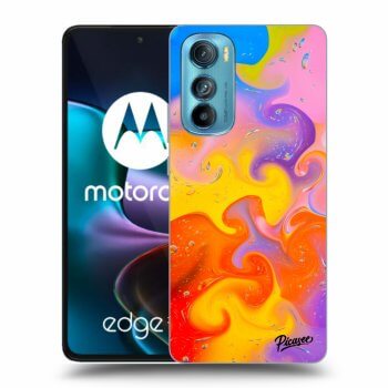 Picasee silikonowe przeźroczyste etui na Motorola Edge 30 - Bubbles