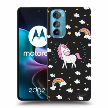 Picasee silikonowe czarne etui na Motorola Edge 30 - Unicorn star heaven