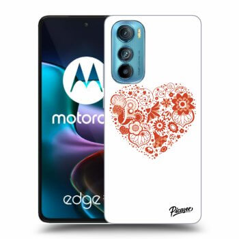 Picasee silikonowe czarne etui na Motorola Edge 30 - Big heart