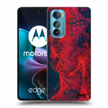 Picasee silikonowe czarne etui na Motorola Edge 30 - Organic red