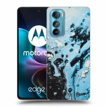 Picasee silikonowe przeźroczyste etui na Motorola Edge 30 - Organic blue