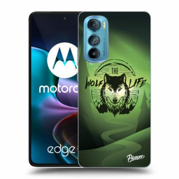 Picasee silikonowe czarne etui na Motorola Edge 30 - Wolf life