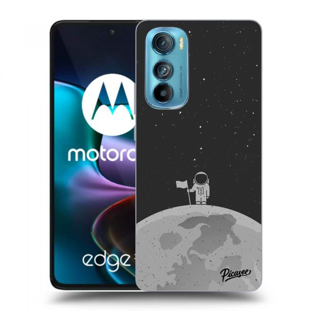Picasee silikonowe czarne etui na Motorola Edge 30 - Astronaut