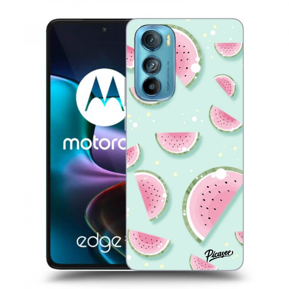Picasee silikonowe czarne etui na Motorola Edge 30 - Watermelon 2