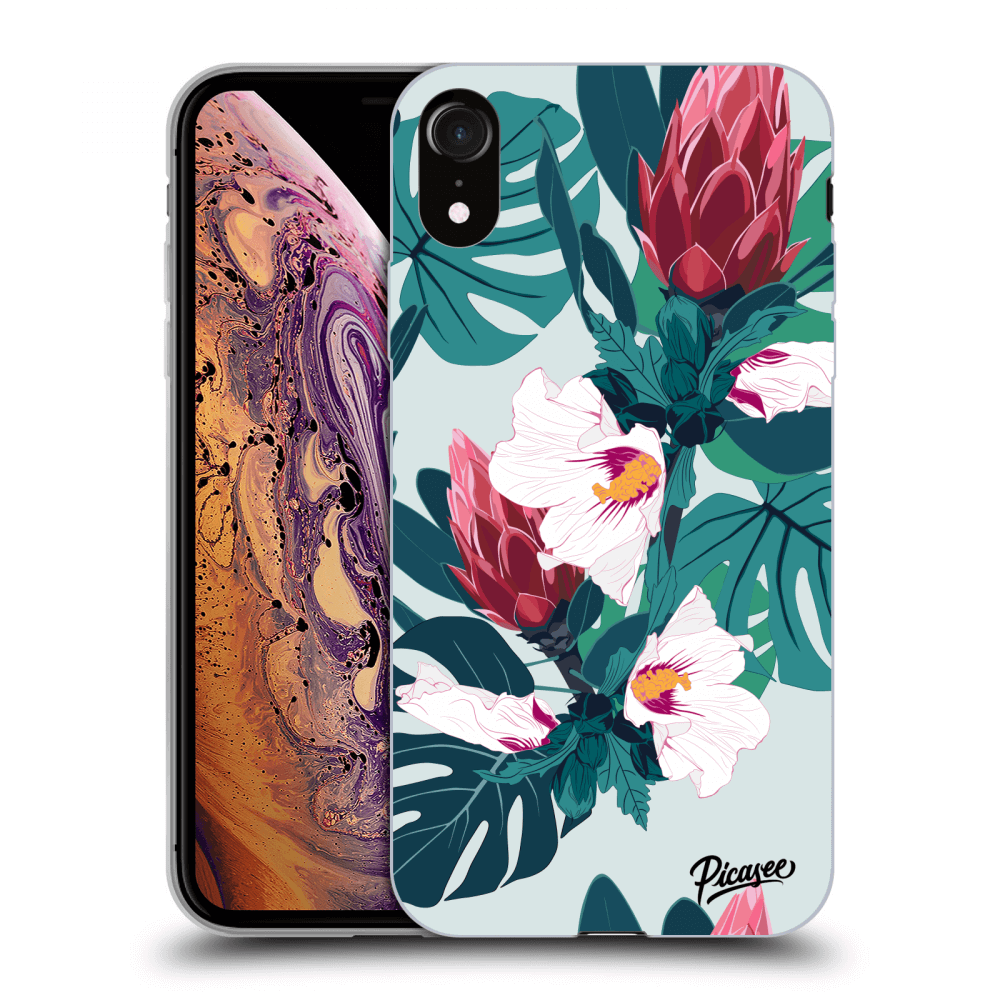 Picasee silikonowe przeźroczyste etui na Apple iPhone XR - Rhododendron