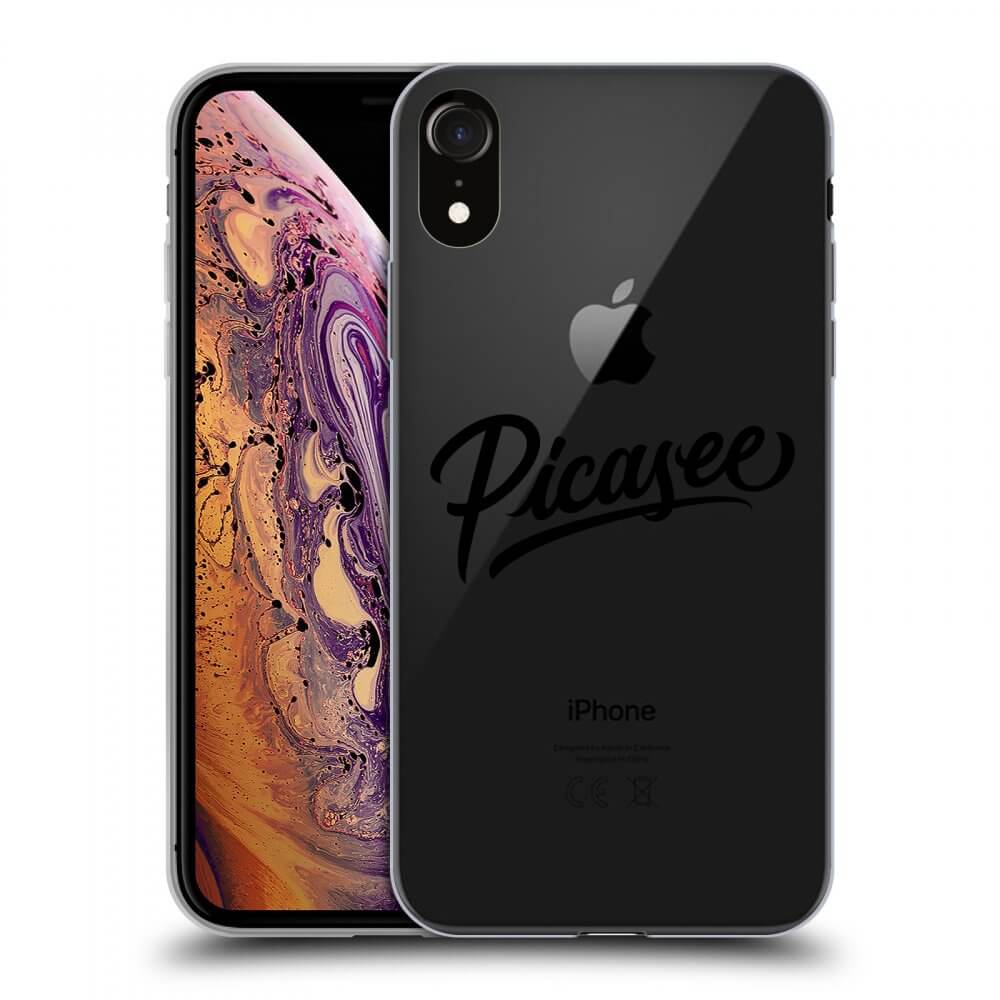 Picasee silikonowe przeźroczyste etui na Apple iPhone XR - Picasee - black