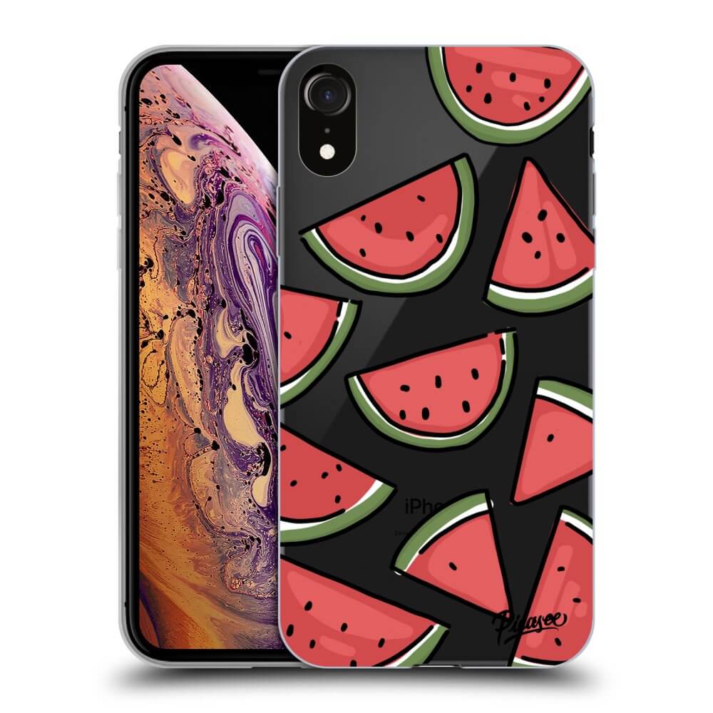 Picasee silikonowe przeźroczyste etui na Apple iPhone XR - Melone
