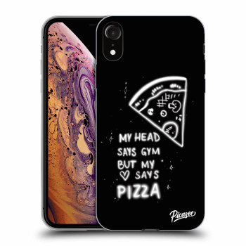 Picasee silikonowe czarne etui na Apple iPhone XR - Pizza