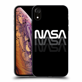 Picasee silikonowe czarne etui na Apple iPhone XR - NASA Triple