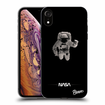 Picasee silikonowe czarne etui na Apple iPhone XR - Astronaut Minimal