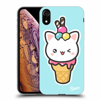 Picasee silikonowe przeźroczyste etui na Apple iPhone XR - Ice Cream Cat