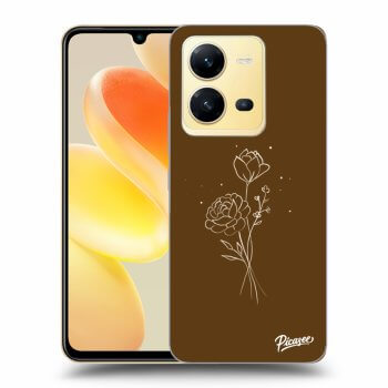 Etui na Vivo X80 Lite - Brown flowers