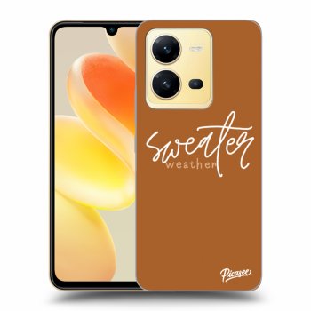 Picasee silikonowe czarne etui na Vivo X80 Lite - Sweater weather