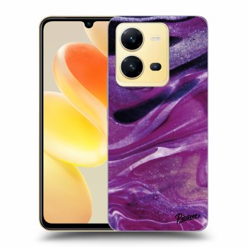 Etui na Vivo X80 Lite - Purple glitter