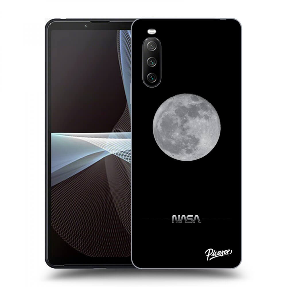 Picasee silikonowe czarne etui na Sony Xperia 10 III - Moon Minimal