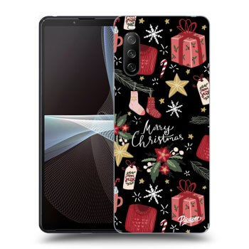 Picasee silikonowe czarne etui na Sony Xperia 10 III - Christmas