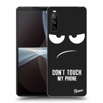 Picasee silikonowe czarne etui na Sony Xperia 10 III - Don't Touch My Phone
