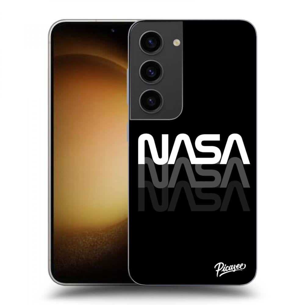 Picasee silikonowe czarne etui na Samsung Galaxy S23 5G - NASA Triple