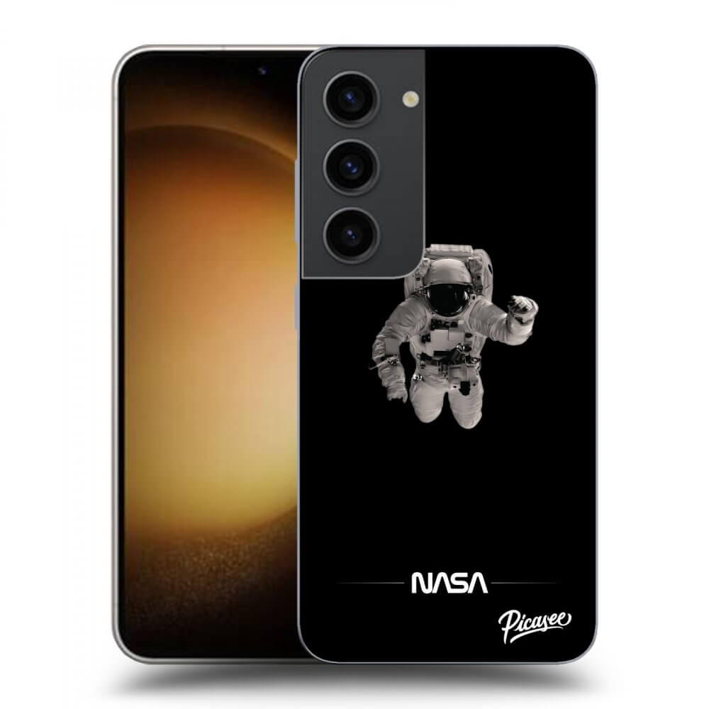 Picasee silikonowe czarne etui na Samsung Galaxy S23 5G - Astronaut Minimal