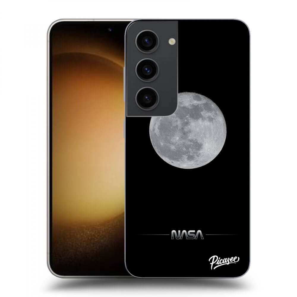 Picasee silikonowe czarne etui na Samsung Galaxy S23 5G - Moon Minimal