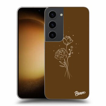 Etui na Samsung Galaxy S23 5G - Brown flowers