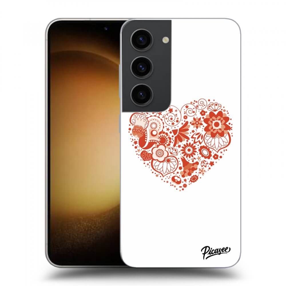 Picasee silikonowe czarne etui na Samsung Galaxy S23 5G - Big heart