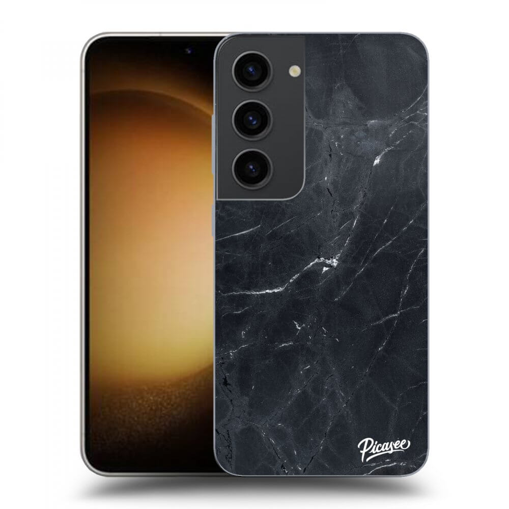 Picasee silikonowe przeźroczyste etui na Samsung Galaxy S23 5G - Black marble