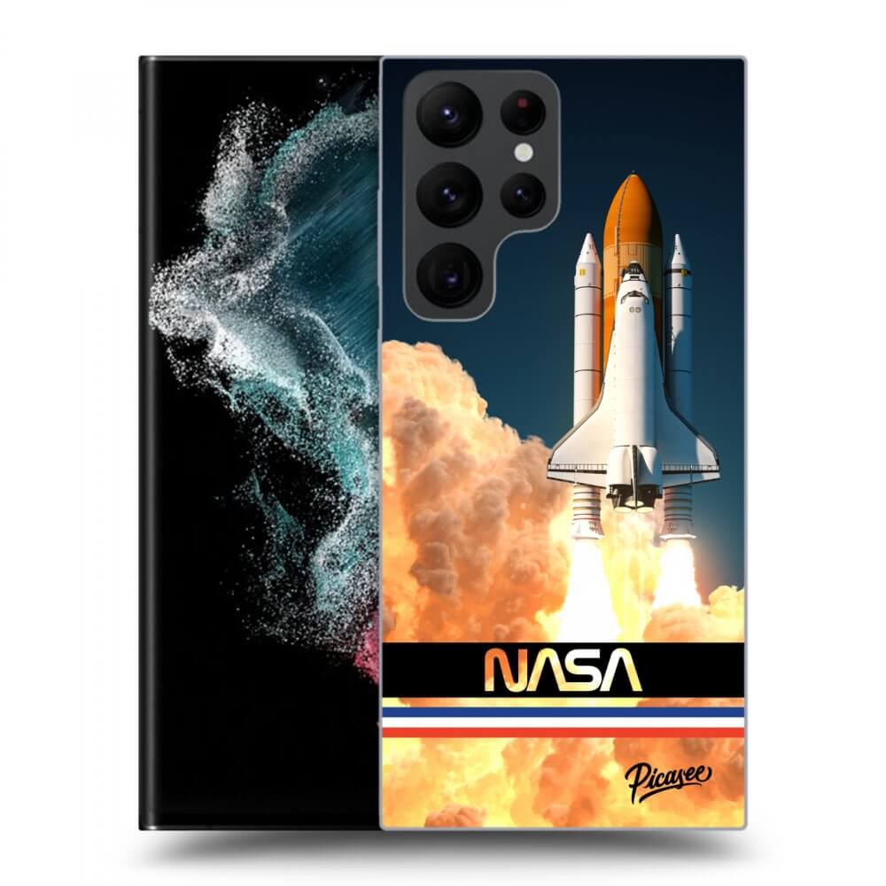 Picasee silikonowe czarne etui na Samsung Galaxy S23 Ultra 5G - Space Shuttle