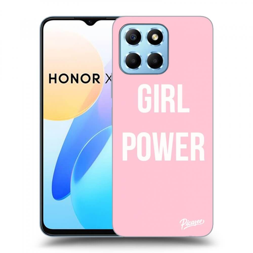 Picasee silikonowe czarne etui na Honor X8 5G - Girl power