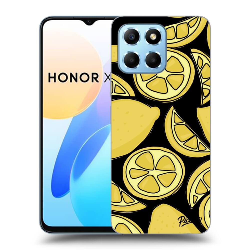 Picasee silikonowe czarne etui na Honor X8 5G - Lemon