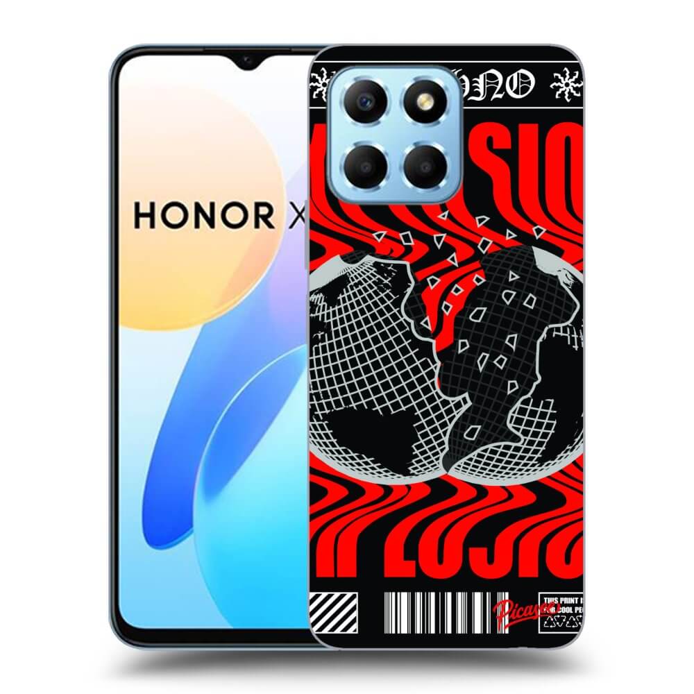 Picasee silikonowe czarne etui na Honor X8 5G - EXPLOSION