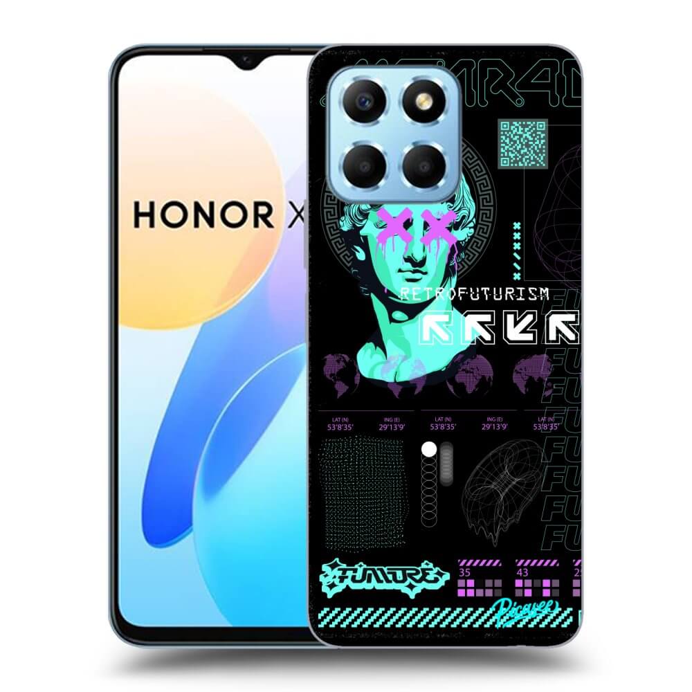 Picasee silikonowe czarne etui na Honor X8 5G - RETRO