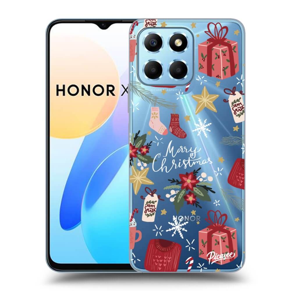 Picasee silikonowe przeźroczyste etui na Honor X8 5G - Christmas