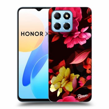 Picasee silikonowe przeźroczyste etui na Honor X8 5G - Dark Peonny