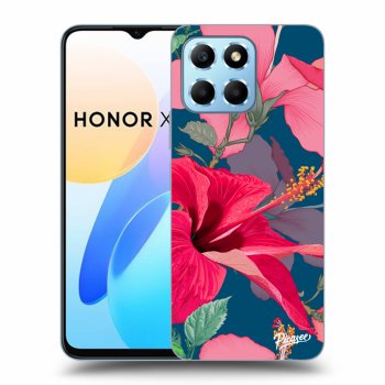 Picasee silikonowe przeźroczyste etui na Honor X8 5G - Hibiscus