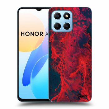 Picasee silikonowe przeźroczyste etui na Honor X8 5G - Organic red