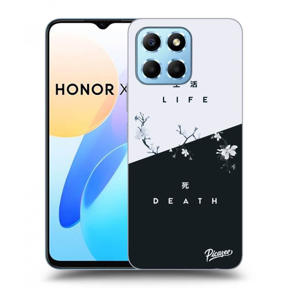 Picasee silikonowe czarne etui na Honor X8 5G - Life - Death