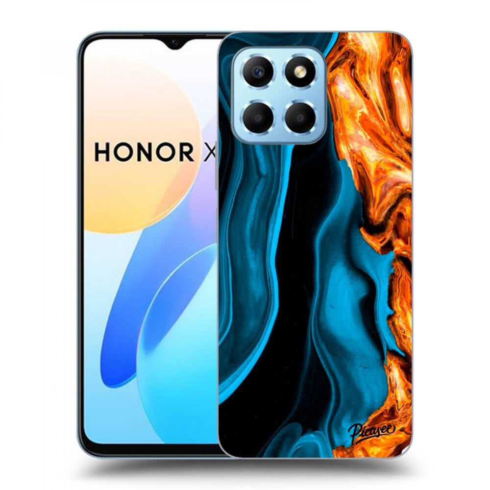 Picasee silikonowe przeźroczyste etui na Honor X6 - Gold blue
