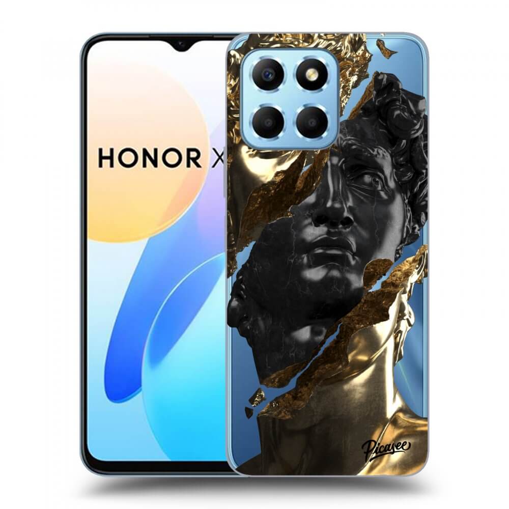 Picasee silikonowe przeźroczyste etui na Honor X6 - Gold - Black
