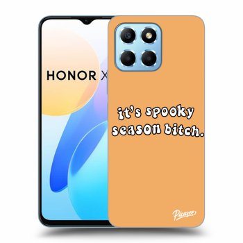 Picasee silikonowe czarne etui na Honor X6 - Spooky season