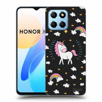 Picasee silikonowe czarne etui na Honor X6 - Unicorn star heaven